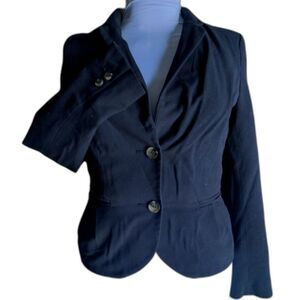 H&M Black Fitted Two-Button Blazer Jacket